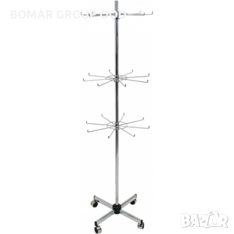 Щендер за аксесоари 3 етажа хром Ф500 H1750 мм