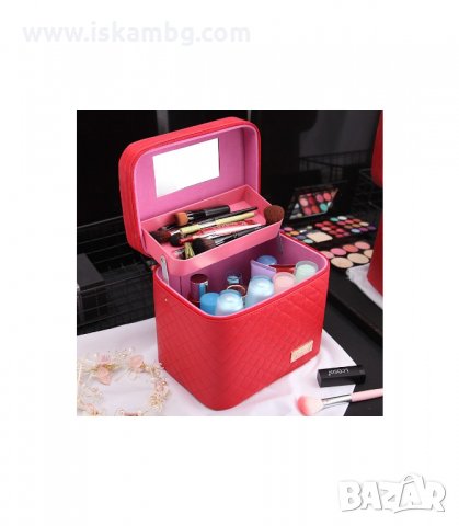 КОЗМЕТИЧЕН КУФАР С ОТДЕЛЕНИЕ ЗА ЧЕТКИ И УДОБНА ДРЪЖКА - код 2164, снимка 4 - Куфари - 33948216