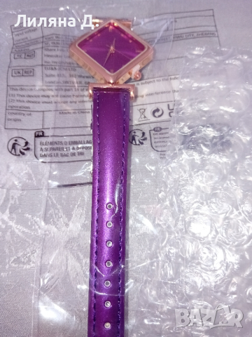 Нов дамски часовник с лилав цвят , снимка 3 - Луксозни - 44584236