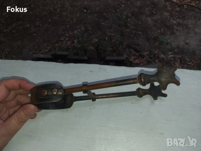 СТАРА АНТИКВАРНА БРОНЗОВА ЩИПКА ЗА КАМИНА, снимка 3 - Антикварни и старинни предмети - 53519363