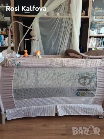 Кошара на две нива, люлеещ механизъм, балдахин, музикална въртележка , снимка 3 - Бебешки легла и матраци - 53795841