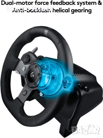 Logitech G920 Кожен Волан с Педали за Xbox One Series S/X PC MAC, снимка 3 - Аксесоари - 39290819
