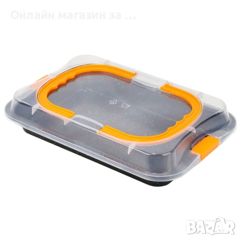 Тава за печене с практичен капак с дръжка за лесно пренасяне и съхранение на печива 279070, снимка 4 - Съдове за готвене - 53232075