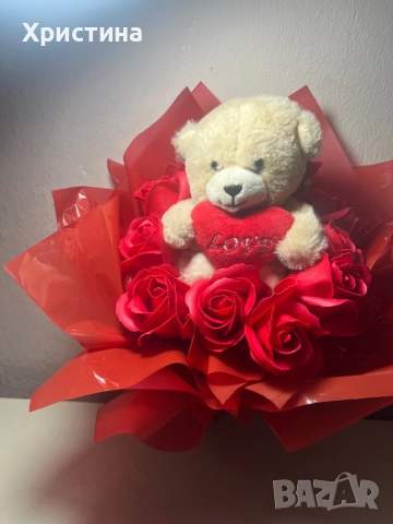 Букети от вечни рози, снимка 3 - Ръчно изработени сувенири - 52499598