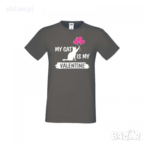 Мъжка тениска Свети Валентин My Cat Is My Valentine 2, снимка 6 - Тениски - 35715798