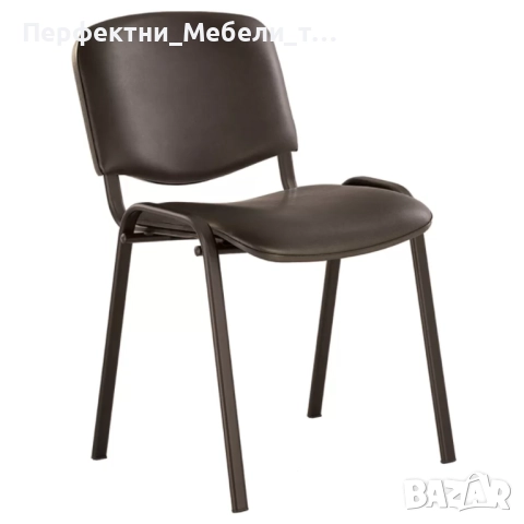 Стол в синя/черна еко кожа за футболни фенове на ЛЕВСКИ-посетитеслки стол,кожен стол Исо, снимка 2 - Столове за офис - 49193183