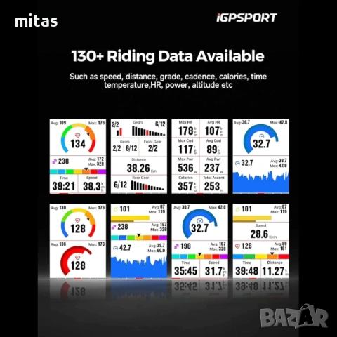 GPS компютър за велосипед BSC300T, 2.4-inch цветен сензорен екран, снимка 12 - Аксесоари за велосипеди - 53198330