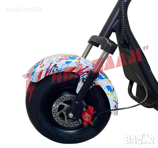 Електрически скутер ’Harley’ 1500W 60V+LED Дисплей+Преден LED фар+Bluetooth+Аларма+Габарити+ЛИЗИНГ, снимка 9 - Мотоциклети и мототехника - 40573159