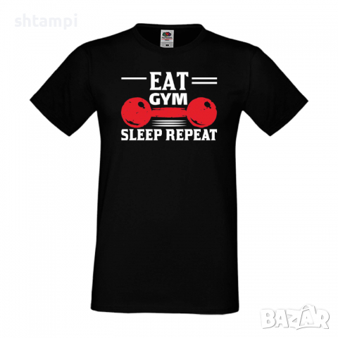Мъжка тениска Eat Gym Sleep Repeat,Фитнес.спорт,Щанги,Тренировки,Спортуване,Gym., снимка 3 - Тениски - 36506954