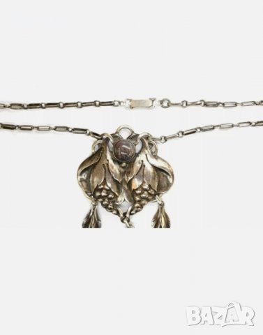 EVALD NIELSEN   antique 925 Strl Silver Necklace, 35.5g, снимка 5 - Антикварни и старинни предмети - 35816639
