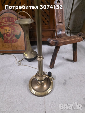 Голям лампион с абажур от естествена кожа, снимка 3 - Лампиони - 53648951