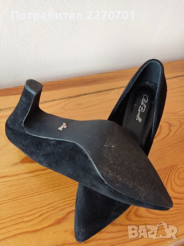 Елегантни дамски обувки Paola Bocelli / естествен велур / - черни, снимка 7 - Дамски обувки на ток - 40357814