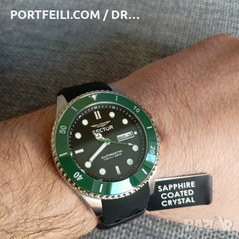 Автоматик Sector, 10АТМ, корона винт, керамичен безъл, сапфир покритие, miyota, снимка 10 - Мъжки - 53607680