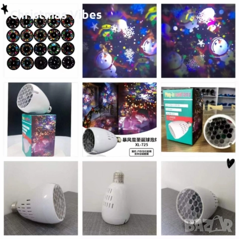 Коледна LED прожекционна лампа XL-725 Коледни Мотиви/1 режим на светене/ мощност: 4W, снимка 3 - Прожектори - 52081402