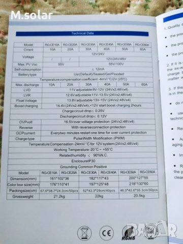 Соларен контролер RAGGIE 60A PWM., снимка 3 - Друга електроника - 39691441