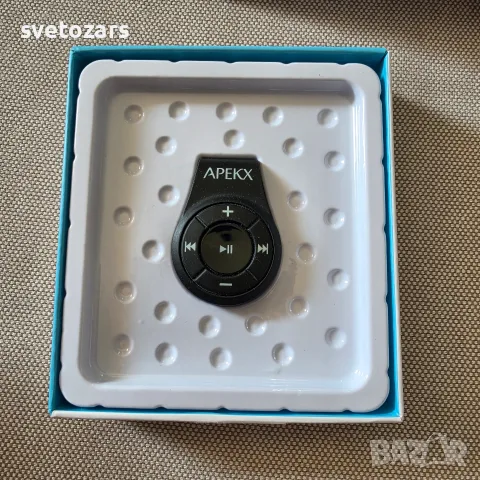 APEKX Bluetooth аудио приемник (адаптер) с вграден микрофон и клипс, снимка 2 - Ресийвъри, усилватели, смесителни пултове - 55939564