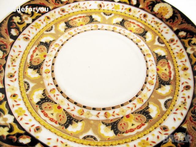 Порцеланова, чиния,чинийка с флорални мотиви и златен кант китайски порцелан, снимка 2 - Колекции - 36229014