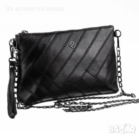 Модерна дамска чанта от ест. к. в елегантен дизайн с метлна дръжка за рамо тип синдцир 32/20см, снимка 1 - Чанти - 44773751