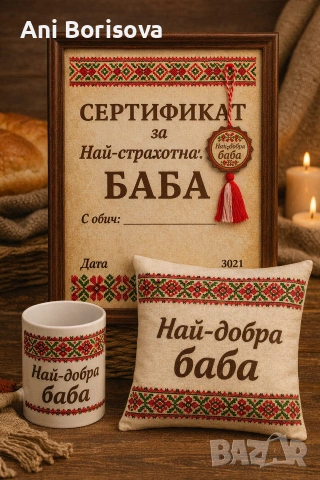 Подарък за баба – тениска, чаша, възглавница | персонализирани