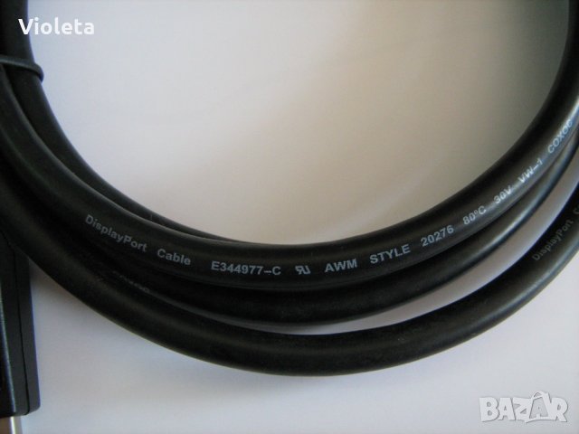  Display port кабел COXOC Е344977-S AWM STYLE 20276 - 80°C, 30 V, VW-1 дължина 1,80м, снимка 3 - Кабели и адаптери - 34002304