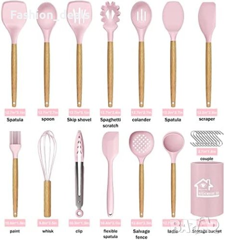 Нови 24 броя силиконови кухненски прибори за готвене печене кухня дом, снимка 6 - Други стоки за дома - 41573510