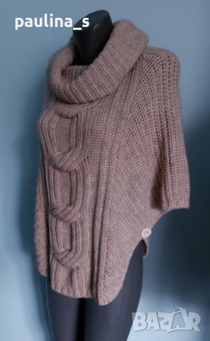 Два броя / Топло пончо тип пуловер / универсален размер , снимка 3 - Блузи с дълъг ръкав и пуловери - 44237207