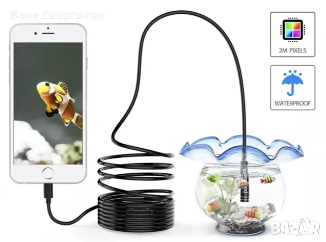 Ендоскопска Водоустойчива камера Wi-fi Ендоскоп HD720P, 3 m, 8 x LED, снимка 9 - Камери - 49387085