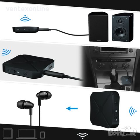 Bluetooth безжичен аудио приемник и предавател AUX , 2RCA + Гаранция, снимка 8 - Аудиосистеми - 40938832