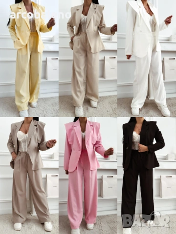 Дамски елегантен комплект от две части, 6цвята 