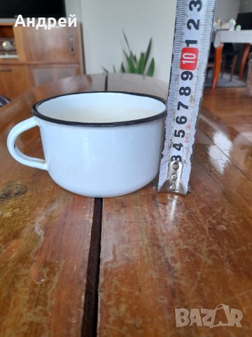 Старо емайлирано канче,чаша #5, снимка 2 - Антикварни и старинни предмети - 39446003