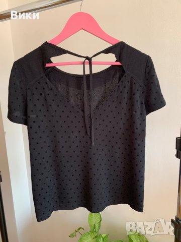 Нова черна блуза размер S, снимка 10 - Тениски - 41328743