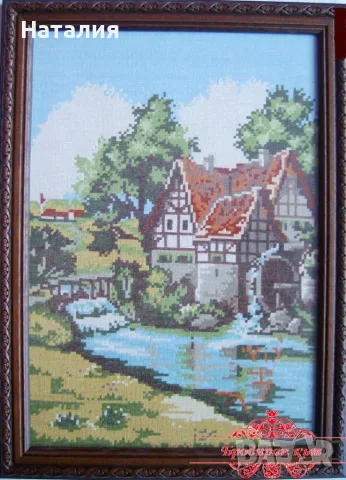 Ръчно бродирани гоблени с рамки, снимка 2 - Гоблени - 56010405
