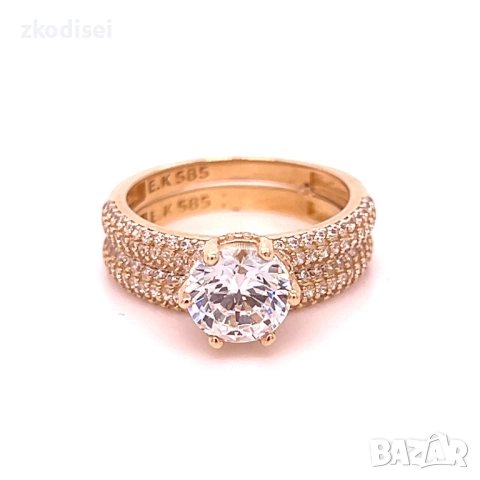 Златен дамски пръстен 5,47гр. размер:54 14кр. проба:585 модел:34479-5