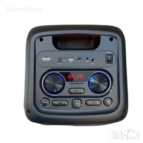 Мощна Безжична караоке тонколона с два говорителя и два микрофона LED колона караоке парти, снимка 4 - Тонколони - 52158234