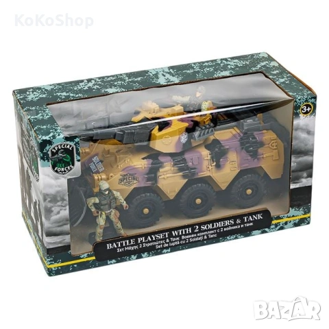 Детски танк с войници/танк/бойна машина, снимка 2 - Коли, камиони, мотори, писти - 53121490