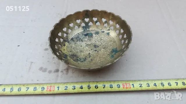 отлична бронзова ориенталска купа с орнаменти , снимка 6 - Антикварни и старинни предмети - 47561053