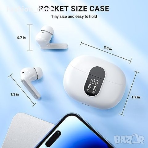 Нови Безжични Слушалки Bluetooth 5.3 с 4 Микрофона LED Дисплей, снимка 2 - Bluetooth слушалки - 42640789
