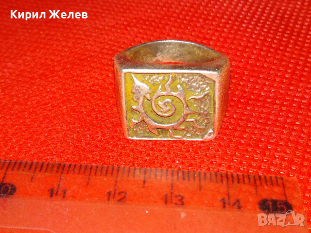 ВЕЛИКОЛЕПЕН ХУДОЖЕСТВЕНО ОРНАМЕНТИРАН МАСИВЕН СРЕБЪРЕН ПРЪСТЕН СРЕБРО 925 РЪЧНА АРТ ИЗРАБОТКА 43763, снимка 15 - Пръстени - 44613103