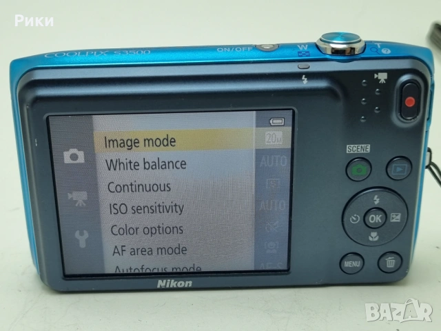 Nikon Coolpix S3500 Blue 20.1MP, снимка 7 - Фотоапарати - 53804763
