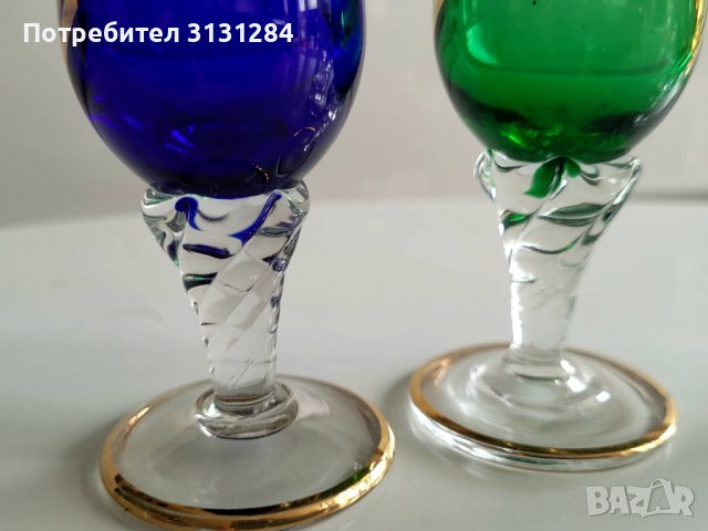 Винтидж Мурано кристални чаши за ракия ликер Murano Италия, снимка 3 - Други ценни предмети - 42123012