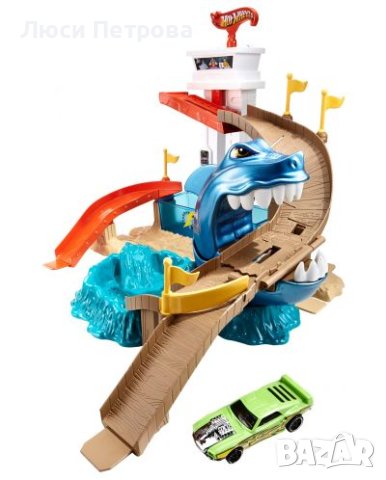 Страхотен коледен подарък Комплект за игра Hot Wheels - Писта акула и количка с промяна на цвета, снимка 4 - Коли, камиони, мотори, писти - 41059610