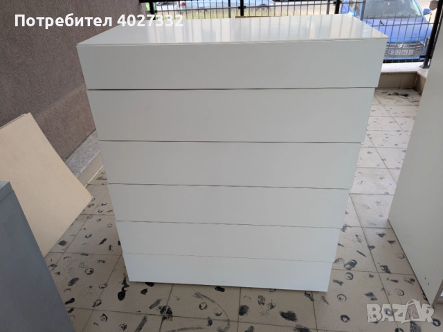 Бял скрин с 6 чекмеджета – бял, отлично състояние