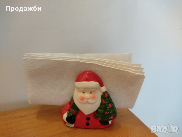 Поставка за салфетки с дядо Коледа, снимка 2 - Аксесоари за кухня - 40105135