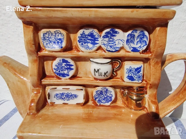 Малък чайник шкаф за чинии Синята Върба , снимка 3 - Декорация за дома - 53845269