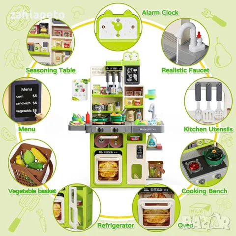 Кухня с истинска пара, течаща вода и хладилник, снимка 4 - Играчки за стая - 48246308