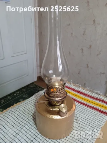 Старинна английска настолна газена лампа