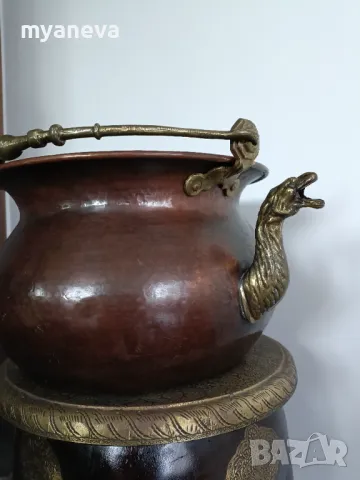 Vintage , медни казани с бронзови дръжки, дракони. , снимка 16 - Антикварни и старинни предмети - 50204317