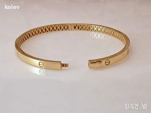 Златна гривна белезник олекотена бижутерия 6.87 грама, 14 карата, снимка 2 - Гривни - 48223910