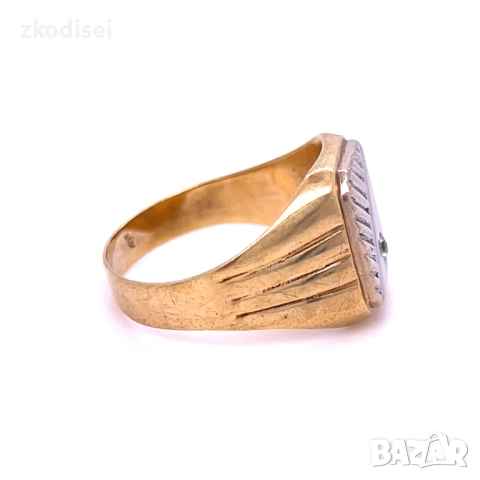 Златен мъжки пръстен 5,50гр. размер:62 14кр. проба:585 модел:4814-1, снимка 3 - Пръстени - 51484326