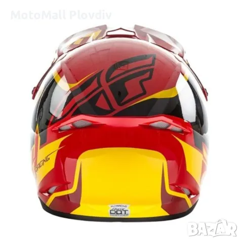 fly racing kinetic flex red black yellow каска крос мотор, снимка 5 - Аксесоари и консумативи - 49301652